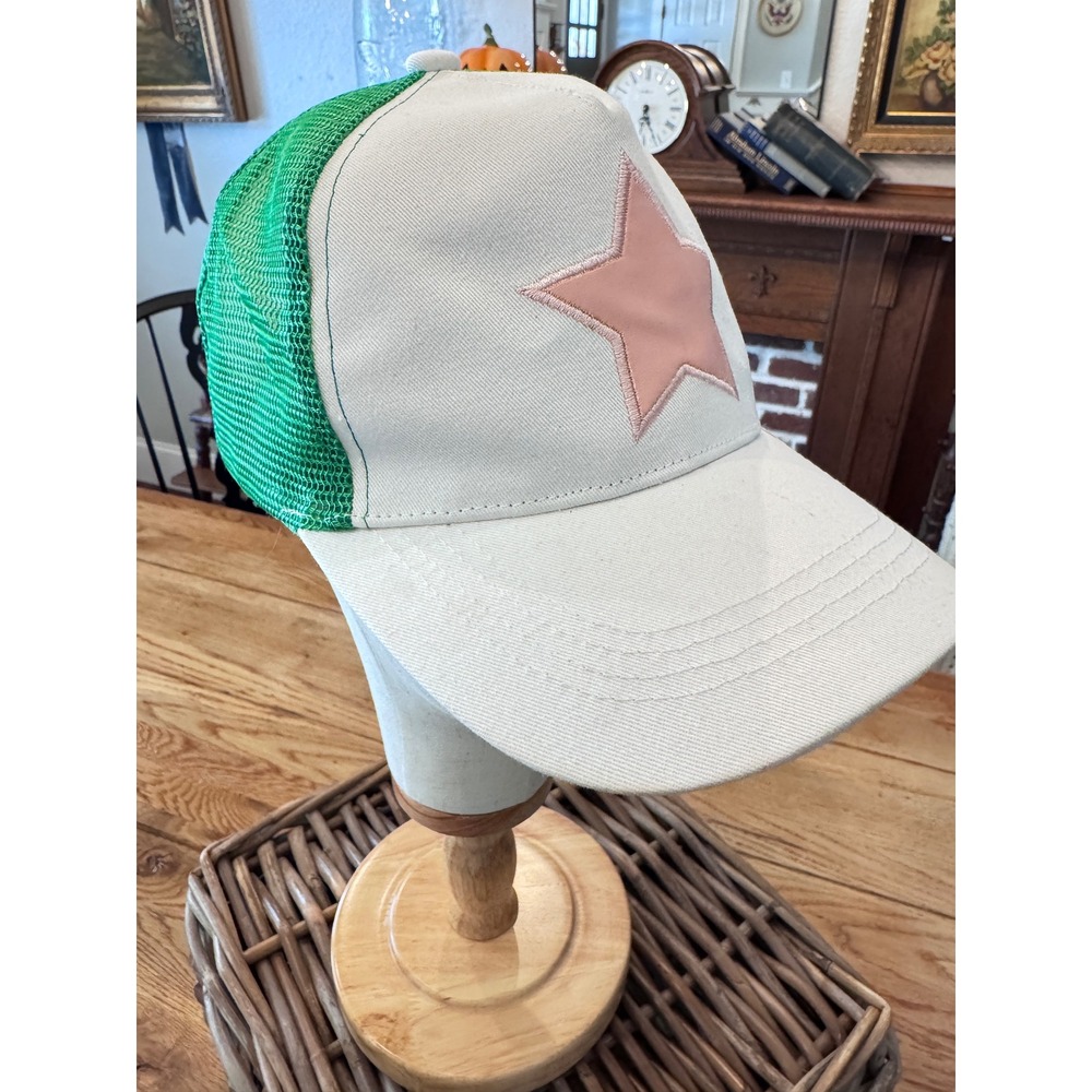 Vintage Havana Women Star Trucker Hat White Green Pink Mesh Snapback Cap